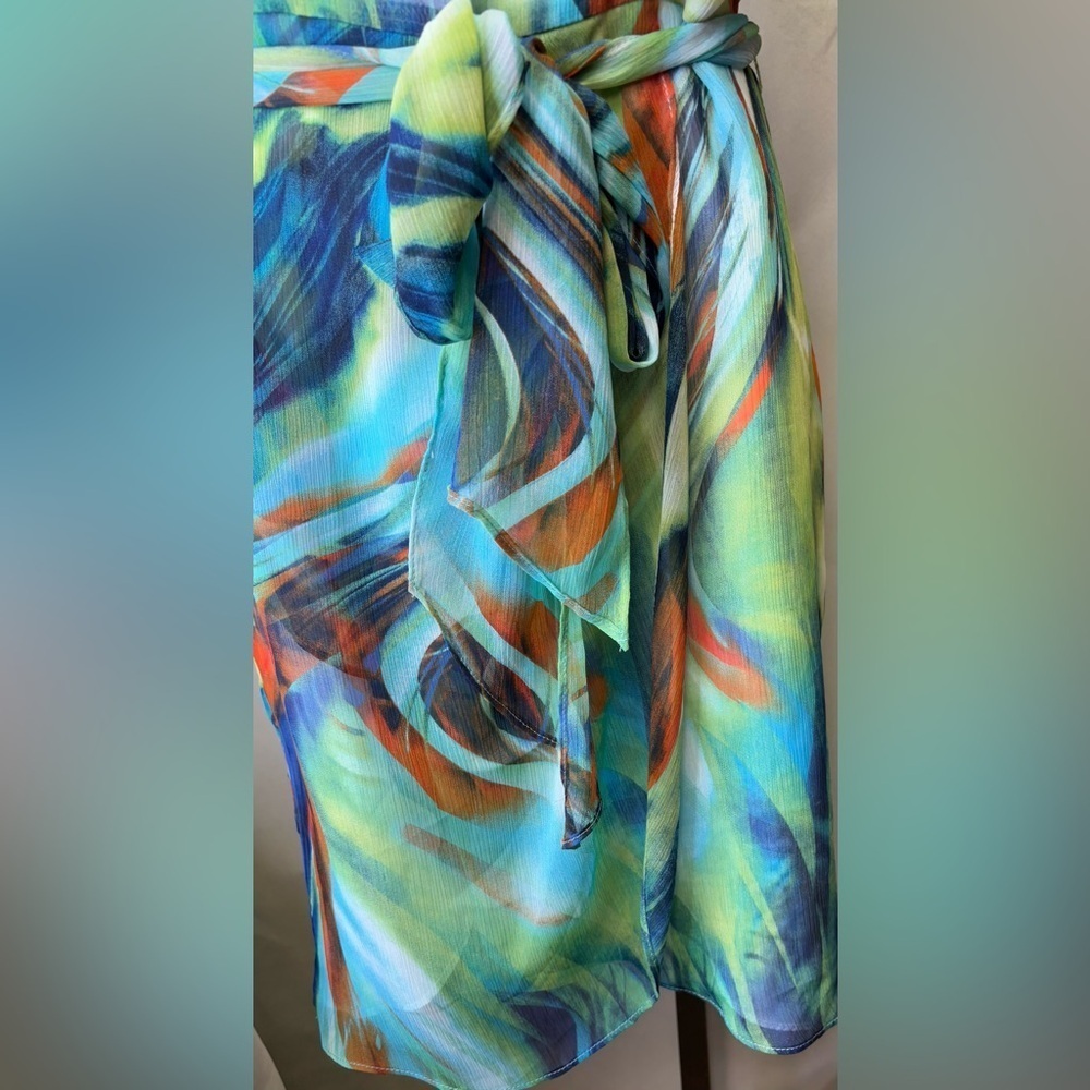 Nueva Women’s Backless Watercolor Abstract Print Dress Size 12 - Picture 2 of 6